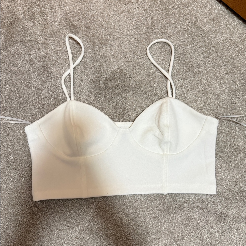Zara white cropped tank